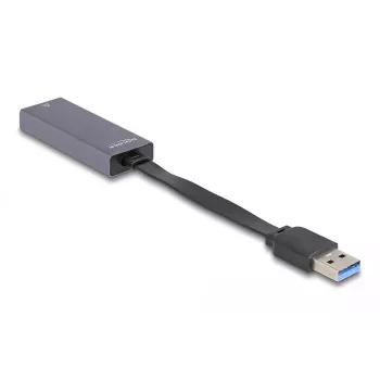 Adaptador de cabo DeLOCK 66247 RJ-45 USB A cinzento 0,09 m