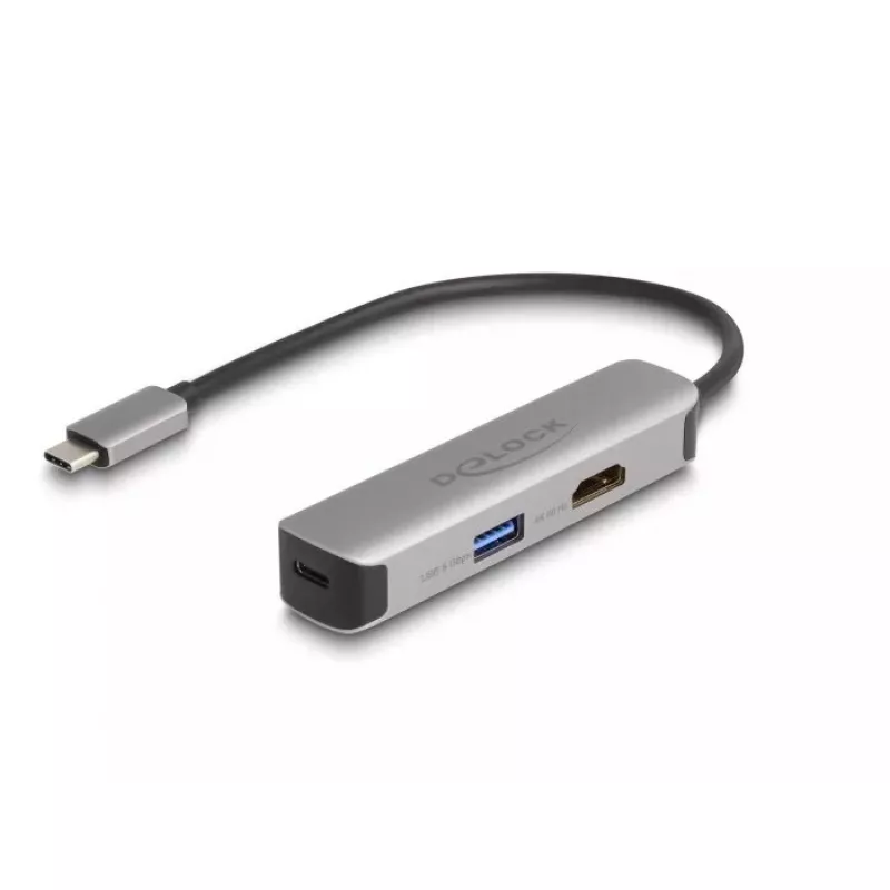 Adaptador DeLOCK USB Type-C para HDMI 4K 60 Hz USB Type-A USB Type-C PD 92 W