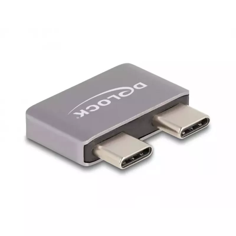 Adaptador DeLOCK USB 40 Gbps USB Type-C 2 x macho para 2 x fêmea Portsaver metal