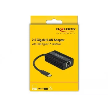 DeLOCK 65990 adaptador USB Type-C para LAN de 2,5 Gigabit, preto