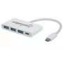 Manhattan 163552 hub USB 3.0, 4 portas (3x USB-A, 1x USB-C), com porta USB-C Power Delivery