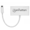 Manhattan 163552 hub USB 3.0, 4 portas (3x USB-A, 1x USB-C), com porta USB-C Power Delivery