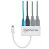 Manhattan 163552 hub USB 3.0, 4 portas (3x USB-A, 1x USB-C), com porta USB-C Power Delivery