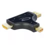 DeLOCK 64059 adaptador de monitor 3 em 1, entrada HDMI / DisplayPort / mini DisplayPort para saída HDMI, 4K 60 Hz, preto