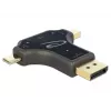 DeLOCK 64060 adaptador de monitor 3 em 1, entrada USB-C / DisplayPort / mini DisplayPort para saída HDMI, 4K 60 Hz, preto