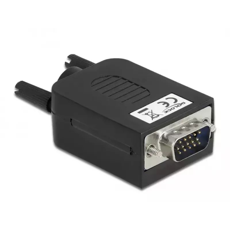 Conector de fios DeLOCK 66258 VGA 15 pinos 10 pinos barra de terminais preto