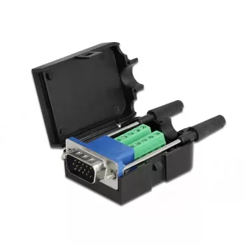 Conector de fios DeLOCK 66258 VGA 15 pinos 10 pinos barra de terminais preto