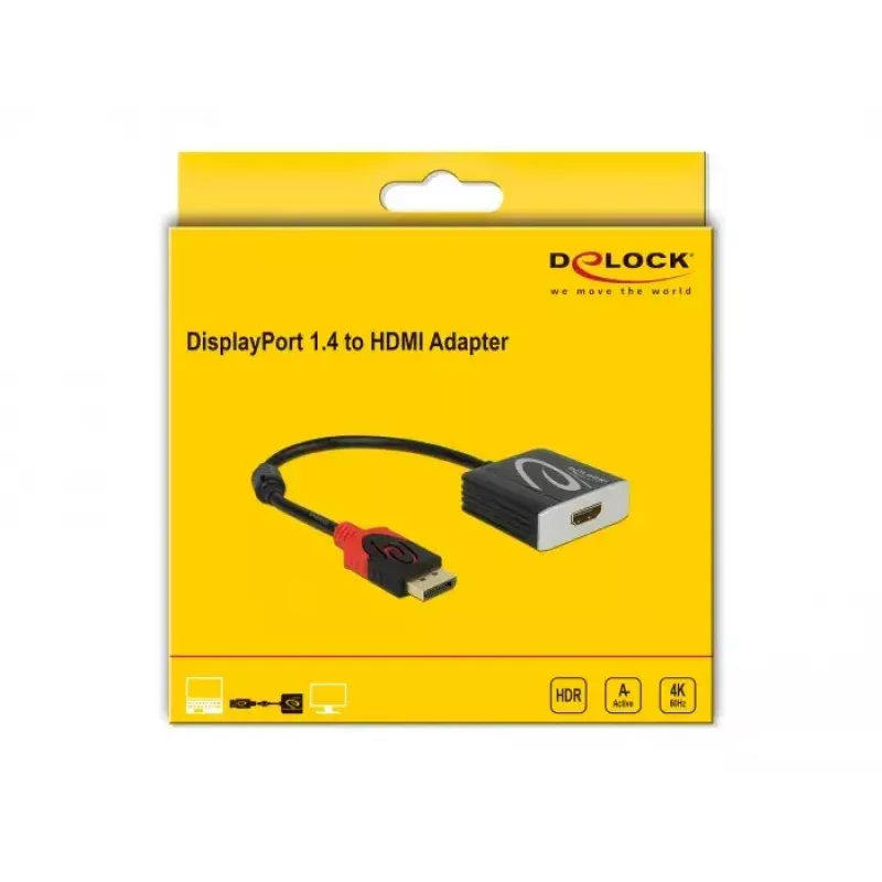 Adaptador DisplayPort 1.4 ativo para HDMI DeLOCK 65207