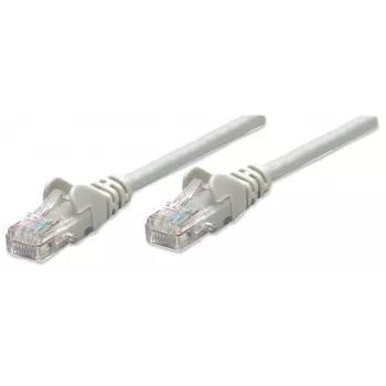 Cabo de rede patch Intellinet, Cat6, 15 m, cinzento, CCA, U/UTP, PVC, RJ45, contactos banhados a ouro, proteção da patilha, bainha anti-dobra, garantia vitalícia