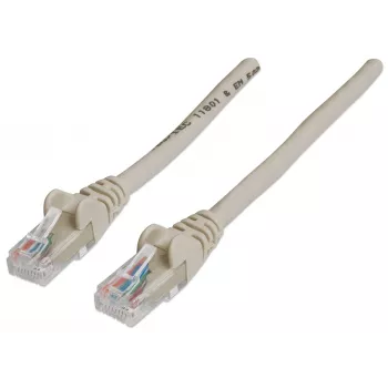 Cabo de rede patch Intellinet, Cat6, 20 m, cinzento, CCA, U/UTP, PVC, RJ45, contactos banhados a ouro, proteção da patilha, bainha anti-dobra, garantia vitalícia