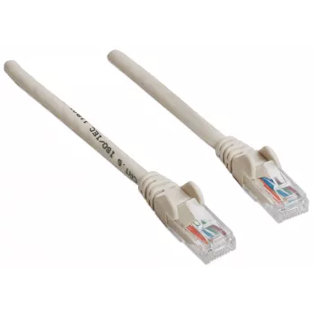 Cabo de rede patch Intellinet, Cat6, 20 m, cinzento, CCA, U/UTP, PVC, RJ45, contactos banhados a ouro, proteção da patilha, bainha anti-dobra, garantia vitalícia