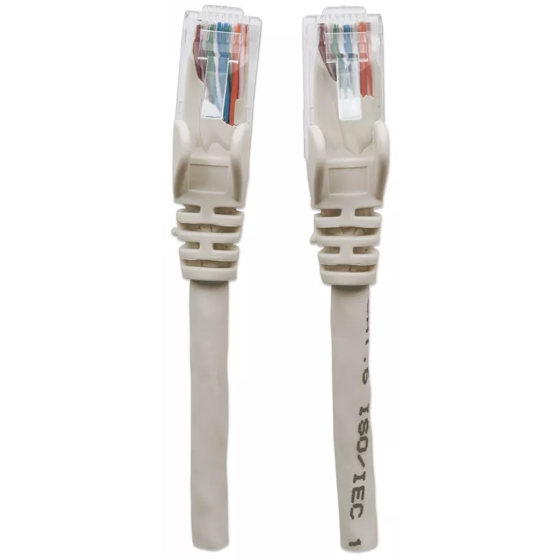 Cabo de rede patch Intellinet, Cat6, 20 m, cinzento, CCA, U/UTP, PVC, RJ45, contactos banhados a ouro, proteção da patilha, bainha anti-dobra, garantia vitalícia