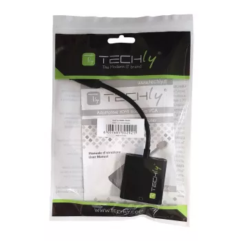 Conversor Techly HDMI Mini C para VGA IDATA HDMI-VGA4, VGA (D-Sub), HDMI Type-C (Mini), ficha, conector fêmea, 1920 x 1080 píxeis, 1080p, 720p, 480p