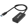Cabo adaptador Manhattan USB-A para HDMI, 60 cm, ficha para conector fêmea, 5 Gbit/s (USB 3.2 Gen1, também conhecido como USB 3.0), 2560x1440 @ 32 bits de cor, vídeo Full-HD 1080p@16:9, preto, blister