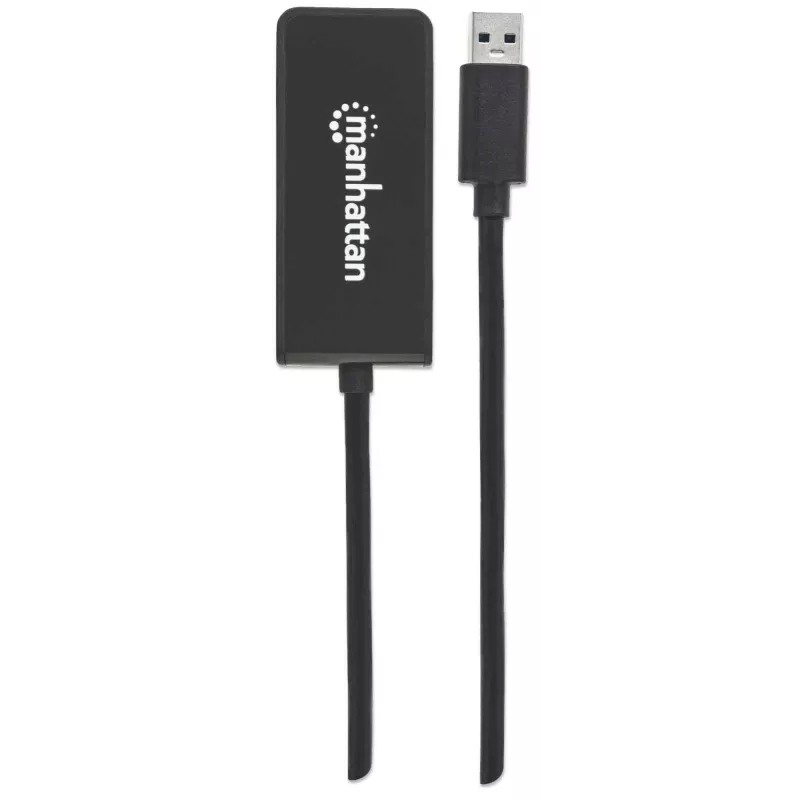 Cabo adaptador Manhattan USB-A para HDMI, 60 cm, ficha para conector fêmea, 5 Gbit/s (USB 3.2 Gen1, também conhecido como USB 3.0), 2560x1440 @ 32 bits de cor, vídeo Full-HD 1080p@16:9, preto, blister
