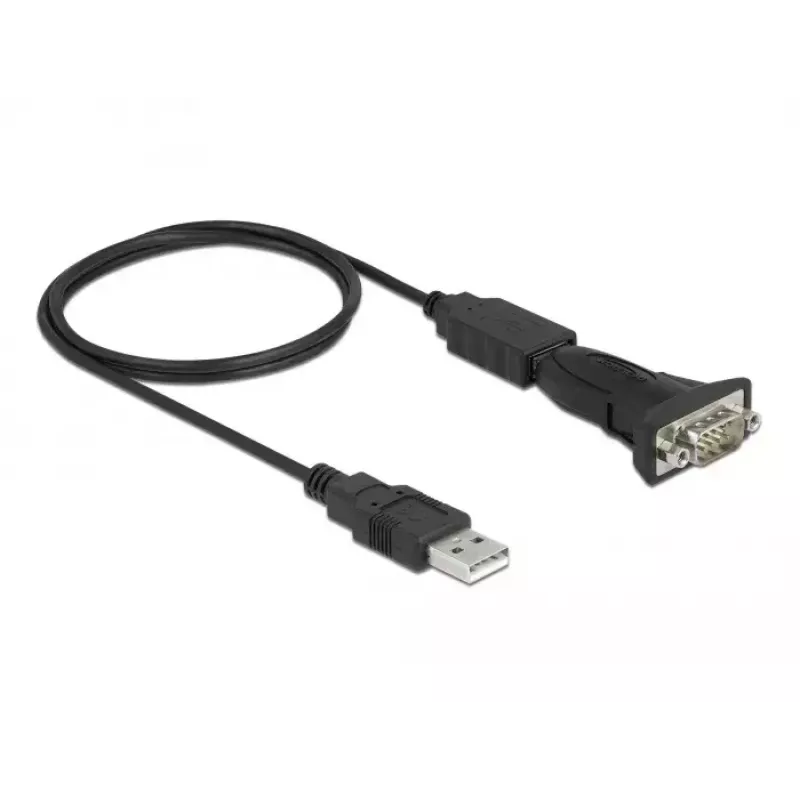 Adaptador DeLOCK USB 2.0 Type-A para RS-232 D-Sub 9 pinos ficha 0,8 m preto