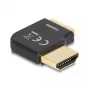 Adaptador HDMI DeLOCK ficha para conector fêmea 90° em ângulo reto 8K 60 Hz metal