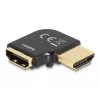 Adaptador HDMI DeLOCK ficha para conector fêmea 90° inclinado para a esquerda 8K 60 Hz metal
