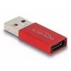 Adaptador USB DeLOCK USB Type-A ficha para conector fêmea USB Type-C vermelho 10 Gbit/s