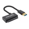 Cabo adaptador Manhattan USB-A para SATA 2,5 polegadas, 42 cm, ficha para ficha, 5 Gbit/s (USB 3.2 Gen1, também conhecido como USB 3.0), suporta LBA de 48 bits, SuperSpeed USB, três anos de garantia