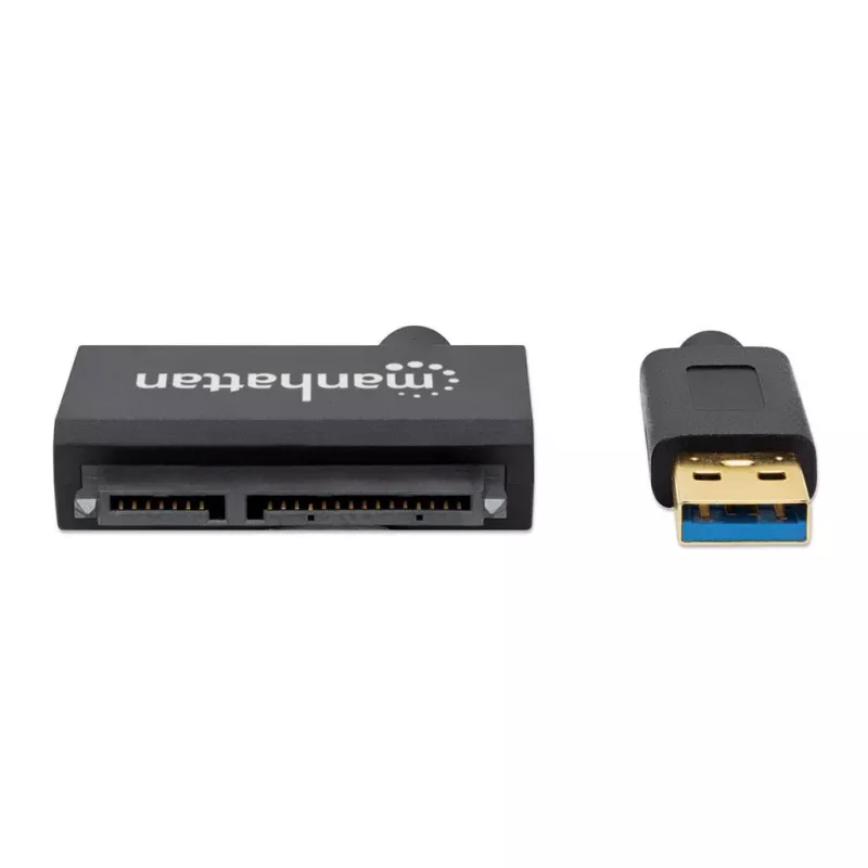 Cabo adaptador Manhattan USB-A para SATA 2,5 polegadas, 42 cm, ficha para ficha, 5 Gbit/s (USB 3.2 Gen1, também conhecido como USB 3.0), suporta LBA de 48 bits, SuperSpeed USB, três anos de garantia