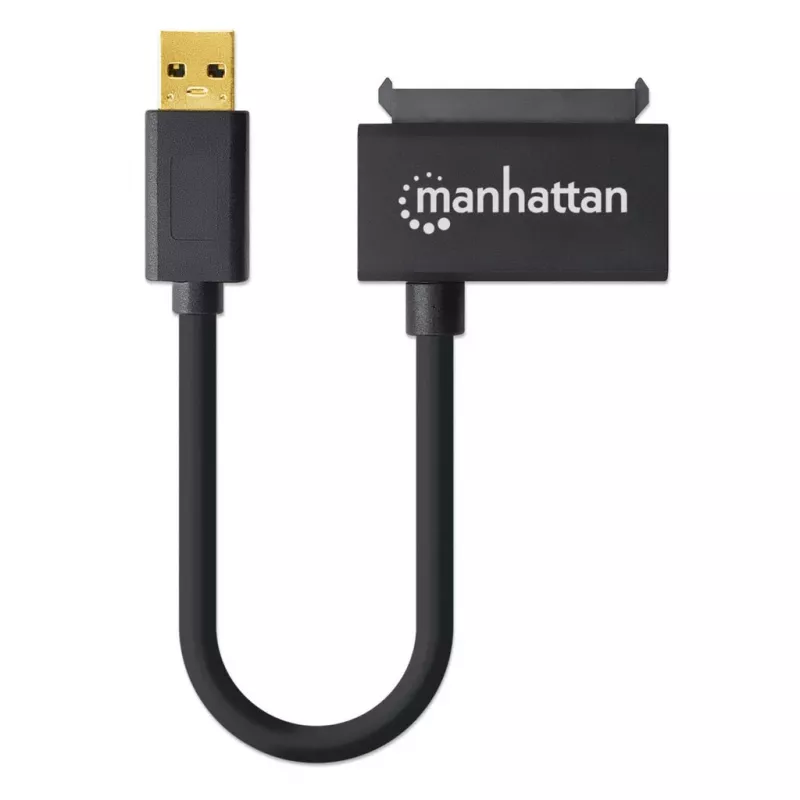Cabo adaptador Manhattan USB-A para SATA 2,5 polegadas, 42 cm, ficha para ficha, 5 Gbit/s (USB 3.2 Gen1, também conhecido como USB 3.0), suporta LBA de 48 bits, SuperSpeed USB, três anos de garantia