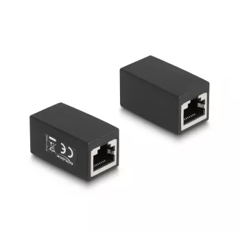 Adaptador DeLOCK conector fêmea RJ45 para conector fêmea RJ45 Cat.6 preto