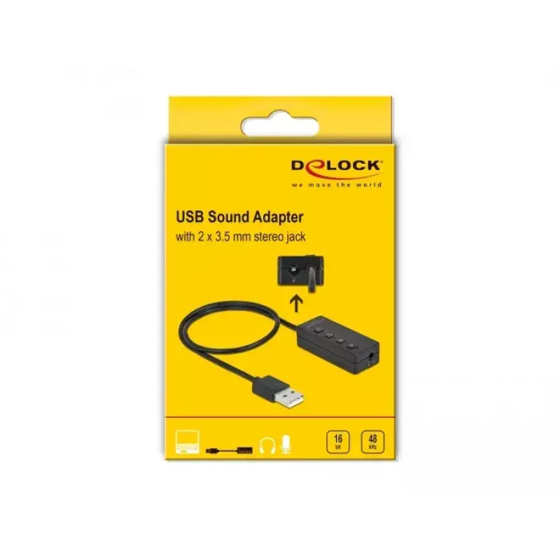 Adaptador de headset USB e microfone DeLOCK 66731