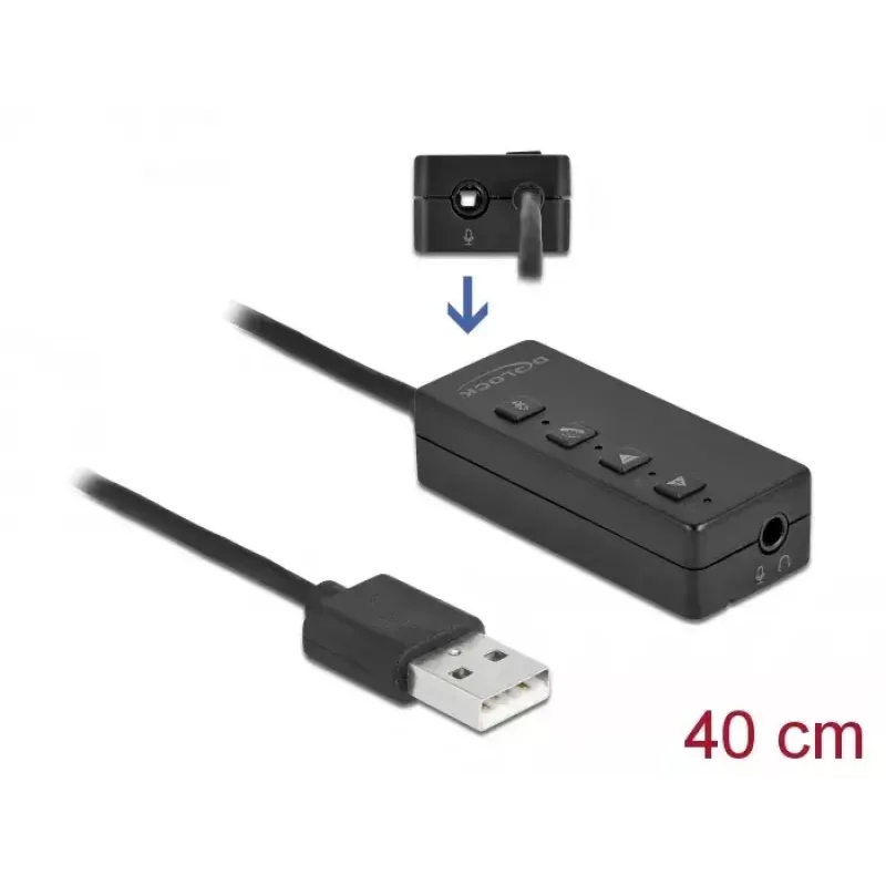 Adaptador de headset USB e microfone DeLOCK 66731