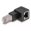 Adaptador DeLOCK ficha RJ45 para conector fêmea RJ45 Cat.6A 90° inclinado para baixo