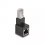 Adaptador DeLOCK ficha RJ45 para conector fêmea RJ45 Cat.6A 90° inclinado para baixo