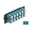 Painel adaptador de fibra ótica DeLOCK LC Duplex OM4 12 portas aqua