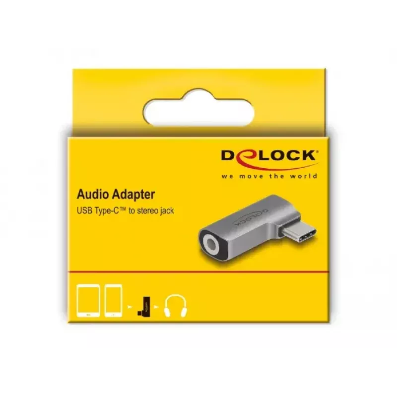 DeLOCK 64192 adaptador de áudio USB Type-C macho para jack de 3,5 mm de 4 pinos fêmea