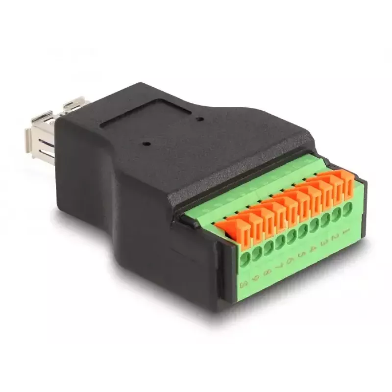 Adaptador DeLOCK USB 3.2 Gen 1 conector fêmea Type-A para barra de terminais 10 pinos