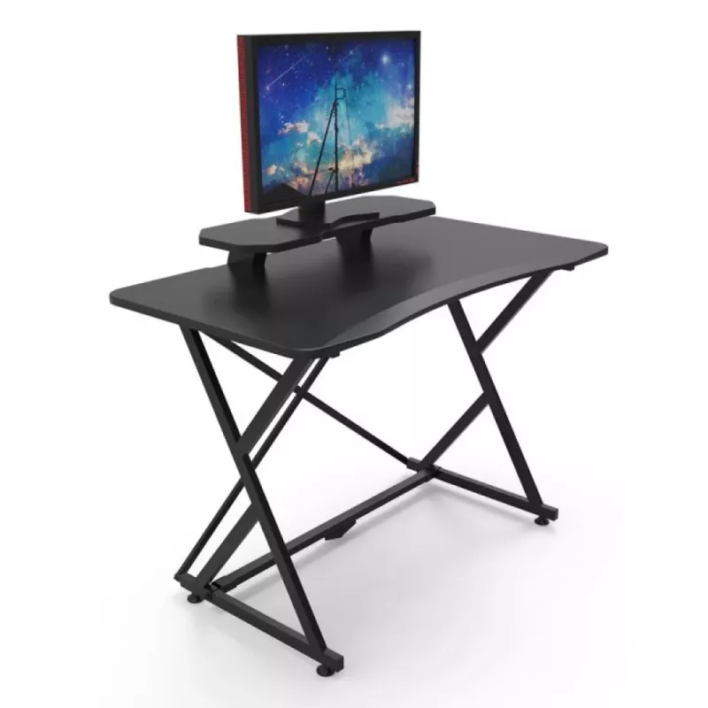 Secretária gaming Techly para PC com bordo ergonómico chanfrado preto