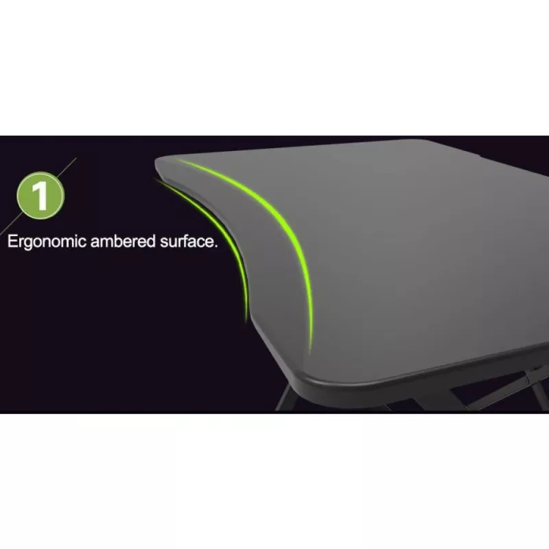 Secretária gaming Techly para PC com bordo ergonómico chanfrado preto