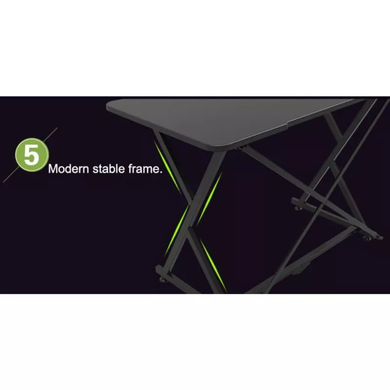 Secretária gaming Techly para PC com bordo ergonómico chanfrado preto