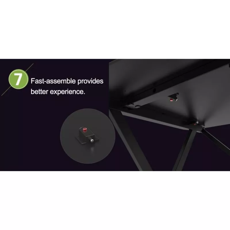 Secretária gaming Techly para PC com bordo ergonómico chanfrado preto