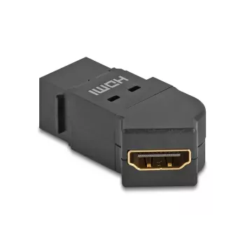 Módulo de painel HDMI DeLOCK fêmea para fêmea angular 45° 8K 60 Hz preto