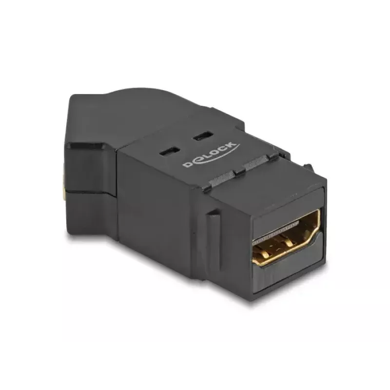 Módulo de painel HDMI DeLOCK fêmea para fêmea angular 45° 8K 60 Hz preto