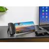Powerbank Manhattan com ficha USB-C integrada, 5000 mAh, até 20 W de potência de saída, kickstand para utilização como suporte de carregamento de telemóvel, preto, um ano de garantia