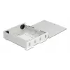 Caixa de parede em fibra ótica DELOCK 4× SC simplex ou adaptador LC duplex, caixa metálica, cinzento