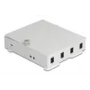 Caixa de parede em fibra ótica DELOCK 4× SC simplex ou adaptador LC duplex, caixa metálica, cinzento