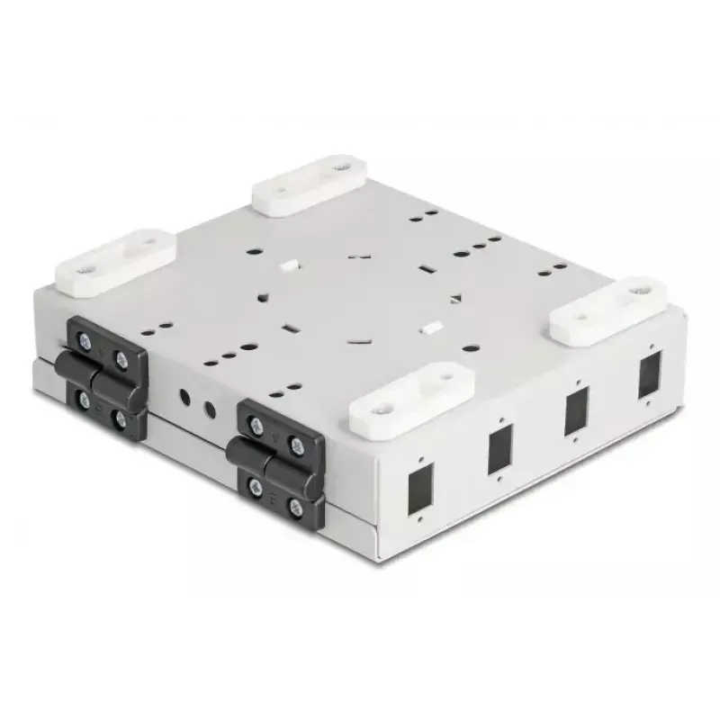 Caixa de parede em fibra ótica DELOCK 4× SC simplex ou adaptador LC duplex, caixa metálica, cinzento