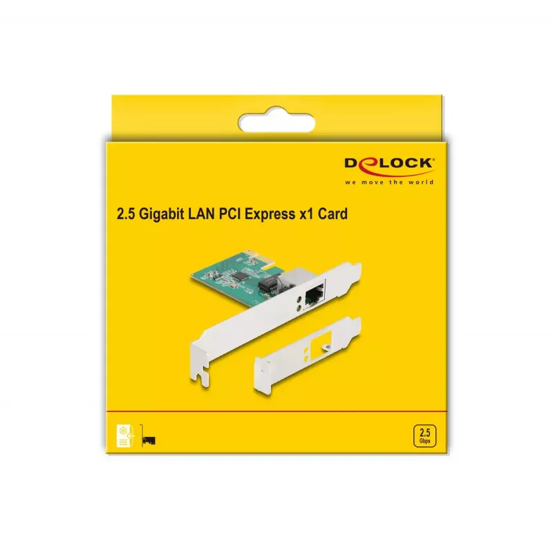 Placa DeLOCK PCI Express x1 1 x RJ45 2,5 Gigabit LAN RTL8125