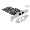 Placa DeLOCK PCI Express x2 para 2 x RJ45 2.5 Gigabit LAN RTL8125