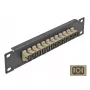 Patch panel de fibra ótica DeLOCK 10 polegadas 12 portas SC simplex bege 1U preto