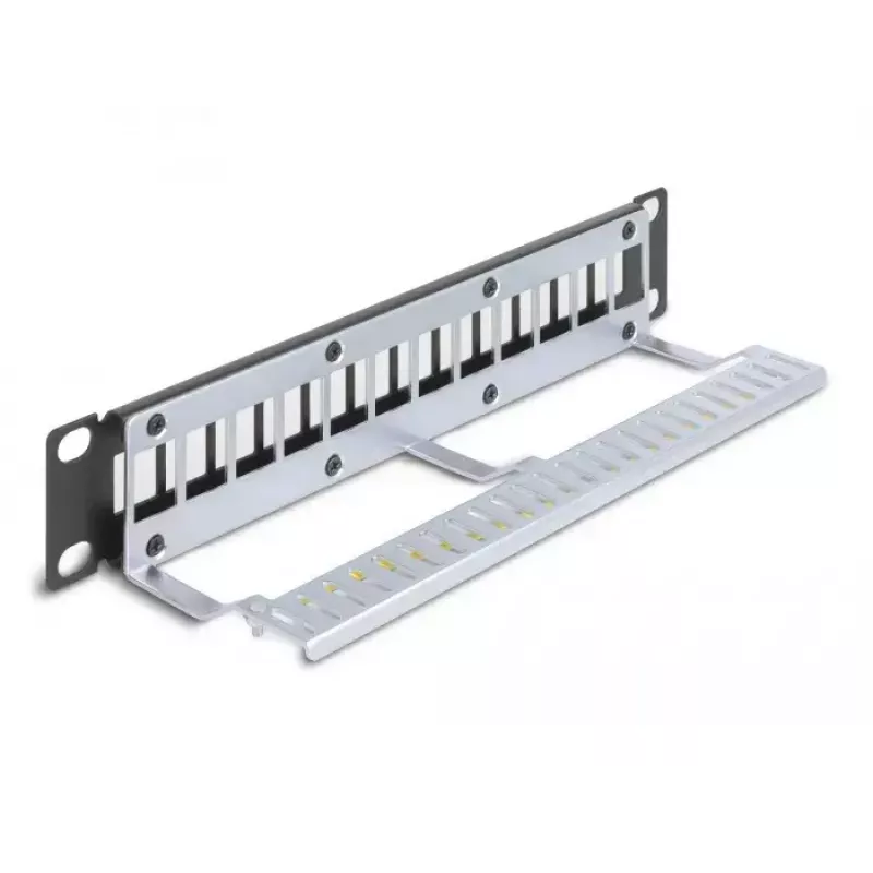Patch panel DeLOCK 66874 1U preto metal capacidade de rack 1U