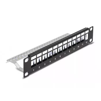 Patch panel DeLOCK 66874 1U preto metal capacidade de rack 1U
