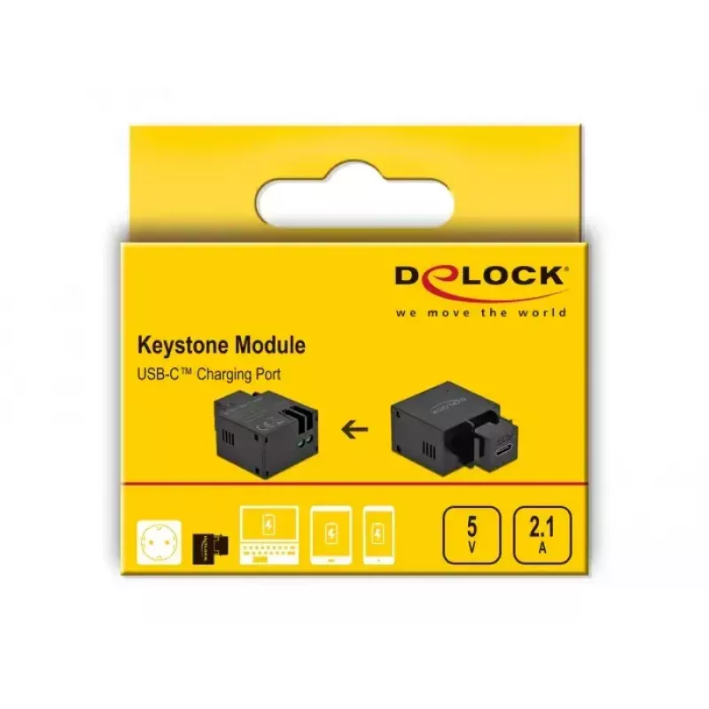 Módulo Keystone USB Type-C porta de carregamento 2,1 A DeLOCK 87793